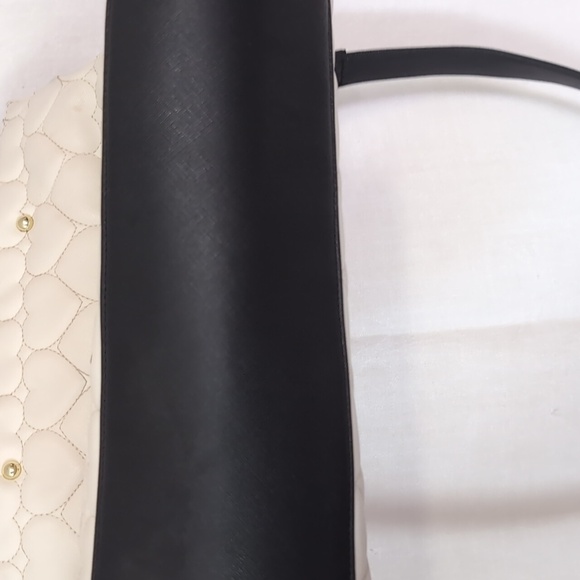 Betsey Johnson Quilted Hearts Faux Leather Tote Bag with Cross Strap - Picture 5 of 5